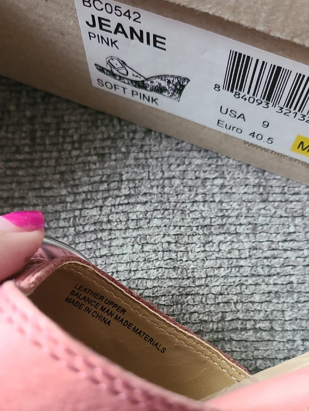 b.o.c. Pink Cork Wedge Slide Sandals with Buckle SIZE 9
